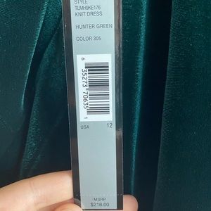 Tahari Green Velvet Long Sleeve Stretch Gown